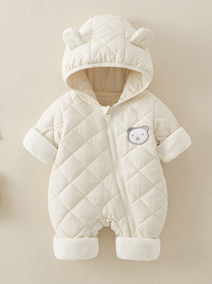 Baby Bear Hooded Cotton Padded Romper