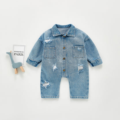 Baby Cotton Denim Jumpsuit