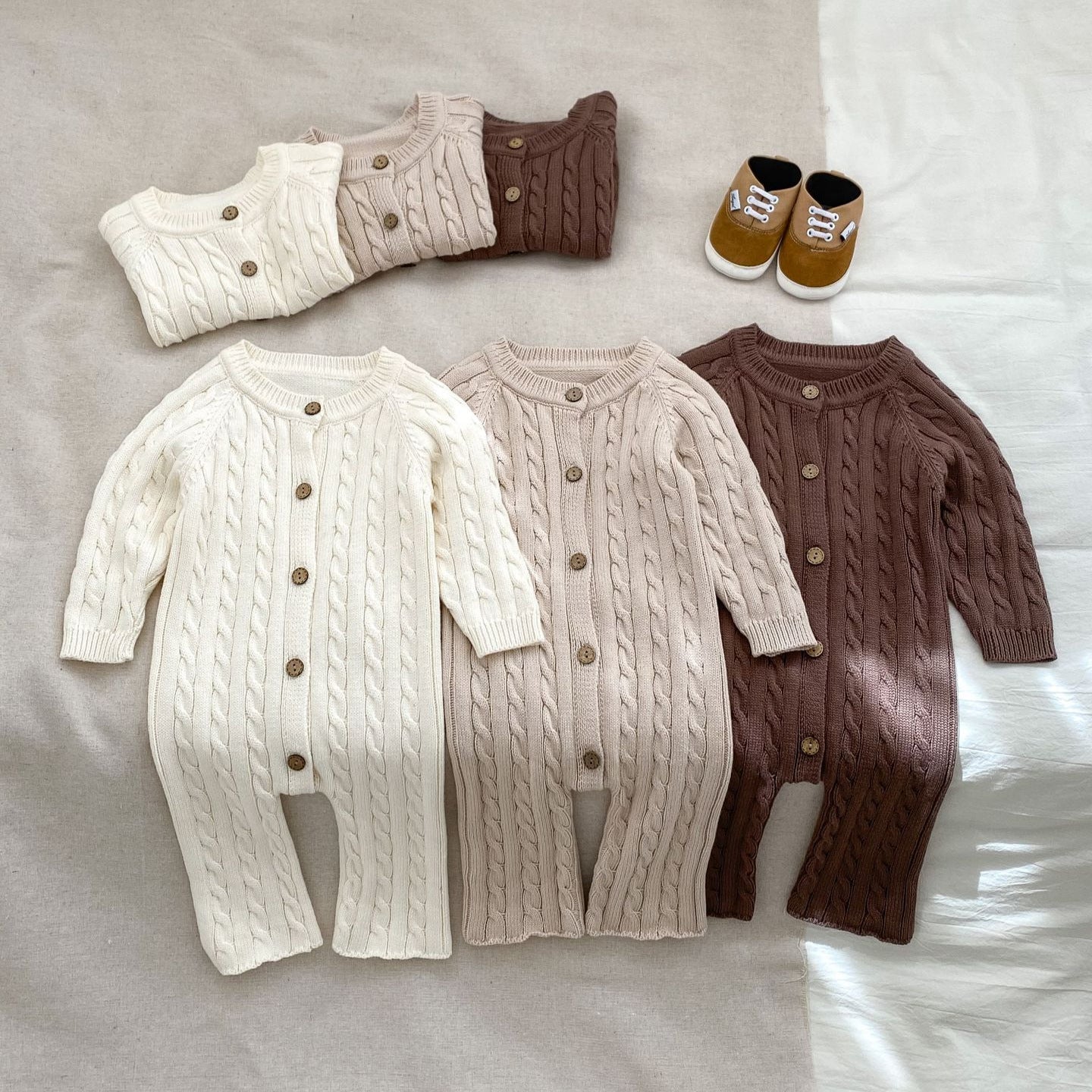 Baby Knitted Button Romper