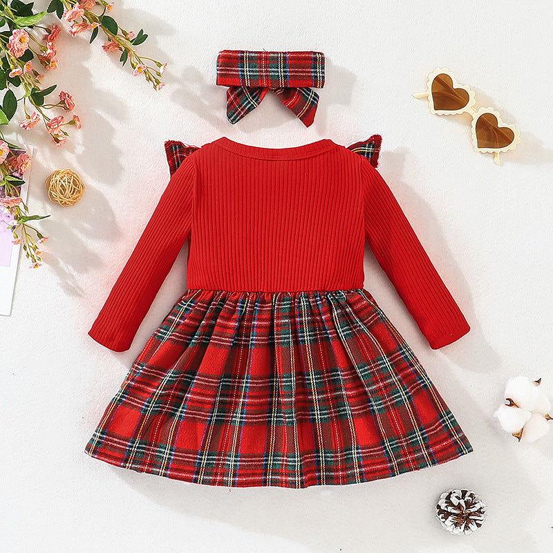 Girls Christmas Plaid Dress