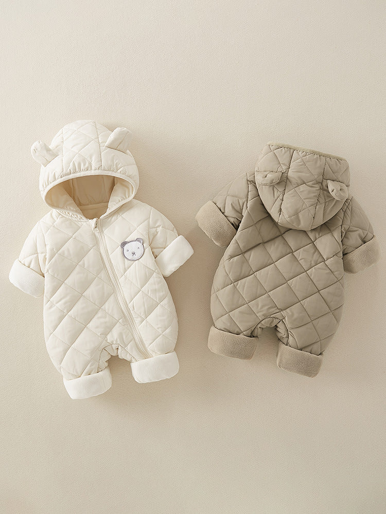 Baby Bear Hooded Cotton Padded Romper