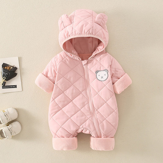 Baby Bear Hooded Cotton Padded Romper