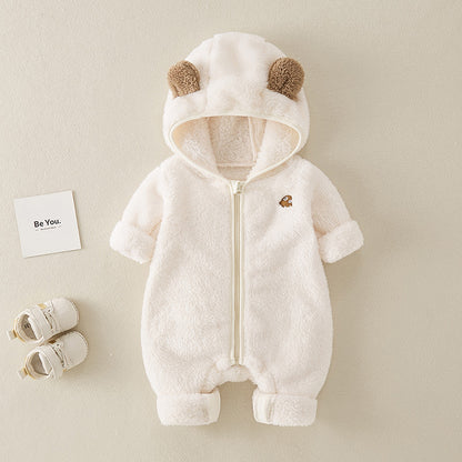 Baby Hooded Fleece Jumpsuit