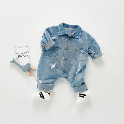 Baby Cotton Denim Jumpsuit