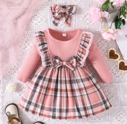 Girls Christmas Plaid Dress