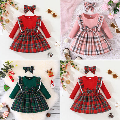 Girls Christmas Plaid Dress