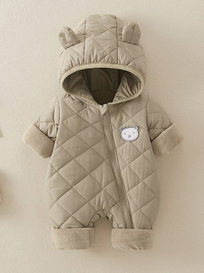 Baby Bear Hooded Cotton Padded Romper