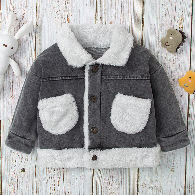 Toddler Plush Denim Jacket