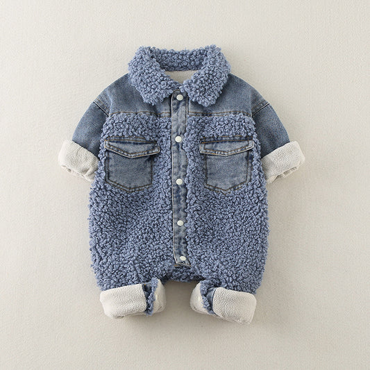 Baby Denim Fleece Romper